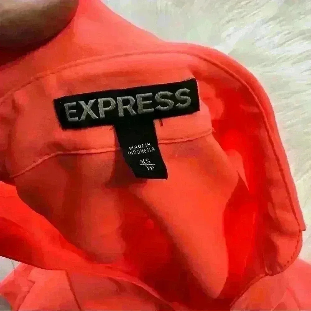 Express The Portofino Shirt Bright Coral XS - Picture 5 of 5
